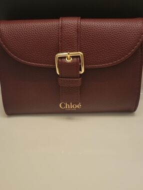 Burgundy Leather Wallet Clutch
